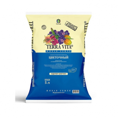 Грунт цветочный Живая Земля (Terra Vita), 5 л
